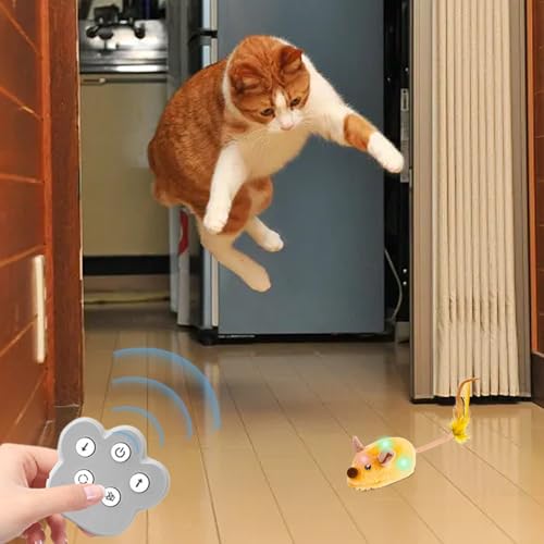 szaluyk Moving Cat Toy | Interaktive Mäuse elektronisch mit pelzigem Schwanz | Fernbedienung Moving Mäuse mit Licht und Klang, Haustierversorgungen für Kätzchen Indoor Outdoor -Übungsspiel Langeweile szaluyk Moving Cat Toy | Interaktive Mäuse elektronisch mit pelzigem Schwanz | Fernbedienung Moving Mäuse mit Licht und Klang, Haustierversorgungen für Kätzchen Indoor Outdoor -Übungsspiel Langeweile von szaluyk