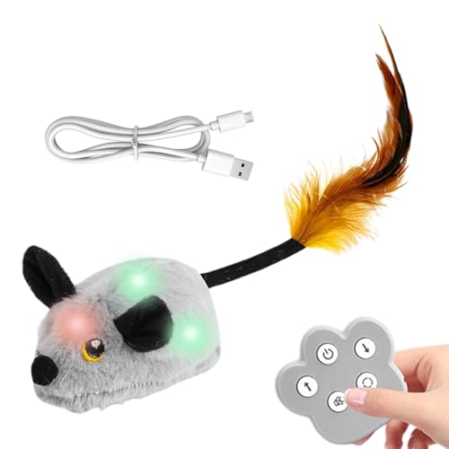 szaluyk Moving Cat Toy | Interaktive Mäuse elektronisch mit pelzigem Schwanz | Fernbedienung Moving Mäuse mit Licht und Klang, Haustierversorgungen für Kätzchen Indoor Outdoor -Übungsspiel Langeweile szaluyk Moving Cat Toy | Interaktive Mäuse elektronisch mit pelzigem Schwanz | Fernbedienung Moving Mäuse mit Licht und Klang, Haustierversorgungen für Kätzchen Indoor Outdoor -Übungsspiel Langeweile von szaluyk