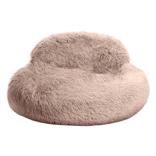 Hundebett Hundekörbchen Couchbett aus Schaumstoff für Hunde und Haustiere Katzenkorb Katzenbett Waschbar Rutschfeste Unterseite mit abnehmbarem waschbarem Bezug und Quietschspielzeug (Braun, B) von szvbofueck