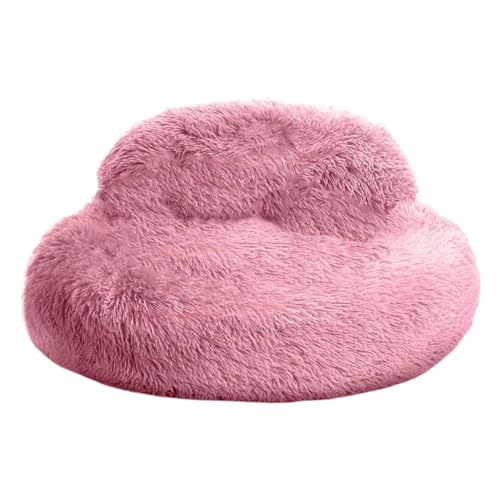 Hundebett Hundekörbchen Couchbett aus Schaumstoff für Hunde und Haustiere Katzenkorb Katzenbett Waschbar Rutschfeste Unterseite mit abnehmbarem waschbarem Bezug und Quietschspielzeug (Rosa, A) von szvbofueck