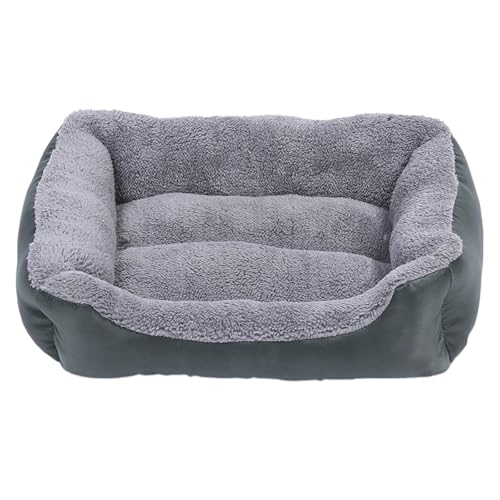 Hundebett Katzenbett Couchbett aus Schaumstoff für Hunde und Haustiere Hundekörbchen Katzenkorb Waschbar Rutschfeste Unterseite mit abnehmbarem waschbarem Bezug Quietschspielzeug (Green, S) von szvbofueck