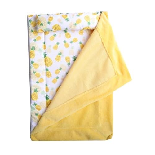 szvbofueck Bartagamenbett mit Kissen, Flanell, warm, mit Bezug für Bartagamen, Leopardengecko, 1 Stück Labradoodle Zubehör (Yellow, One Size) von szvbofueck