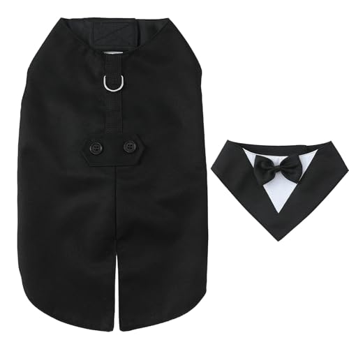 szvbofueck Border New Pet 8 Farbe Hund Anzug Kleid Handtuch Kleidung Set Hundejacke Mit Bauchschutz (Black, M) von szvbofueck
