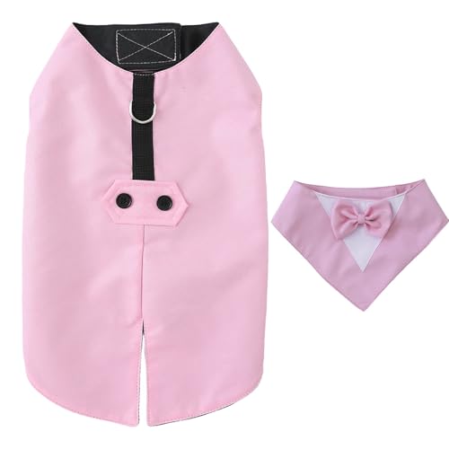 szvbofueck Border New Pet 8 Farbe Hund Anzug Kleid Handtuch Kleidung Set Hundejacke Mit Bauchschutz (Pink, L) von szvbofueck