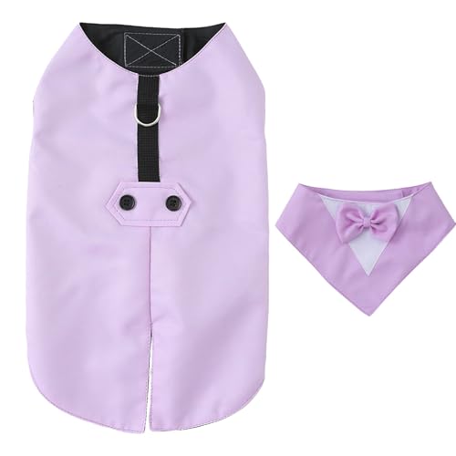szvbofueck Border New Pet 8 Farbe Hund Anzug Kleid Handtuch Kleidung Set Hundejacke Mit Bauchschutz (Purple, XXL) von szvbofueck