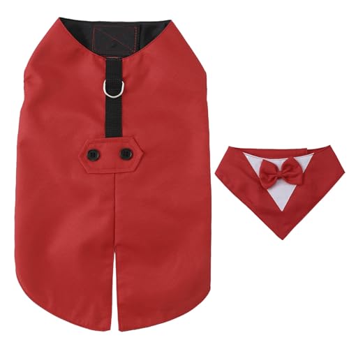 szvbofueck Border New Pet 8 Farbe Hund Anzug Kleid Handtuch Kleidung Set Hundejacke Mit Bauchschutz (Red, XXL) von szvbofueck