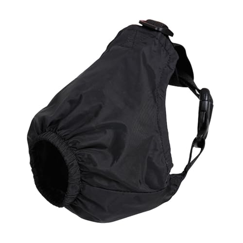 szvbofueck Dog Calming Cap Nylon Shading Pet Anxiety Muzzle Dog Blindfold for Grooming Anti Car Lederhalsband Mit Klickverschluss (Black, L) von szvbofueck
