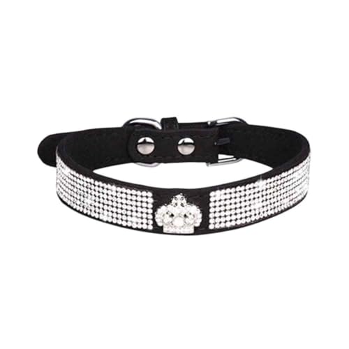 szvbofueck Dog Collar with Leash PU Leather Dog Collars for Bull Studded for Small Medium Large Dog PU Leather Dog Collar with Studded Design Hunde Leuchthalsband (Black, One Size) von szvbofueck