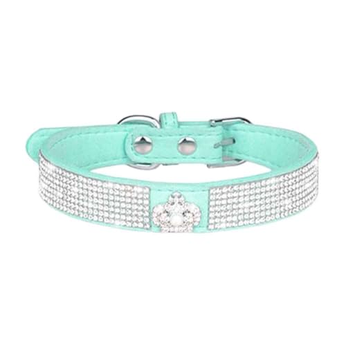 szvbofueck Dog Collar with Leash PU Leather Dog Collars for Bull Studded for Small Medium Large Dog PU Leather Dog Collar with Studded Design Hunde Leuchthalsband (Blue, One Size) von szvbofueck