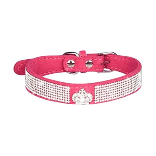 szvbofueck Dog Collar with Leash PU Leather Dog Collars for Bull Studded for Small Medium Large Dog PU Leather Dog Collar with Studded Design Hunde Leuchthalsband (Hot Pink, One Size) von szvbofueck