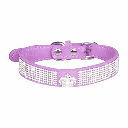 szvbofueck Dog Collar with Leash PU Leather Dog Collars for Bull Studded for Small Medium Large Dog PU Leather Dog Collar with Studded Design Hunde Leuchthalsband (Purple, One Size) von szvbofueck