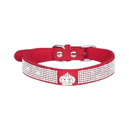 szvbofueck Dog Collar with Leash PU Leather Dog Collars for Bull Studded for Small Medium Large Dog PU Leather Dog Collar with Studded Design Hunde Leuchthalsband (Red, One Size) von szvbofueck