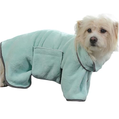 szvbofueck Dog Drying Coat Dry Fast Dog Bag Dog Bathrobe Towel Fast Drying Absorbent Pet Dog Cat Robe Towel Luxuriously Soft for Medium Small Dogs Hundepullover Aus Ärmel (A, XS) von szvbofueck