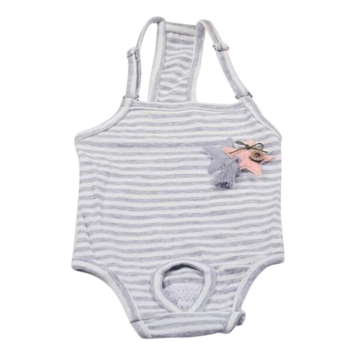 szvbofueck Gestreifte Hygienehöschen für Hunde mit verstellbarem, waschbare Welpen-Hundeunterwäsche für und mittelgroße Hundemädchen Hundemantel 32 cm (Grey, M) von szvbofueck
