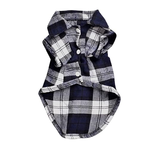 szvbofueck Hundehemd, Kariertes Haustierhemd, Katzenhemd, Ganzjahreshemd, Britisches Karomuster, Basic-Haustierkleidung, weiche, lässige Hundekleidung Hundepullover L (Blue, XL) von szvbofueck