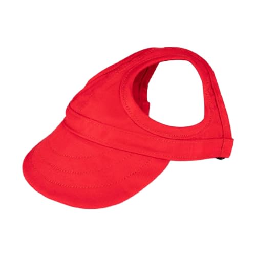 szvbofueck Hundehut Canvas Hunde Sonnenhut Hunde Baseballmütze 2024 Neu Batik Outdoor Hund Katze Sonnenhut Hund Reise Sporthut Verstellbar Haustier Sonnenhaube mit Ohrlöchern (Red, S) von szvbofueck