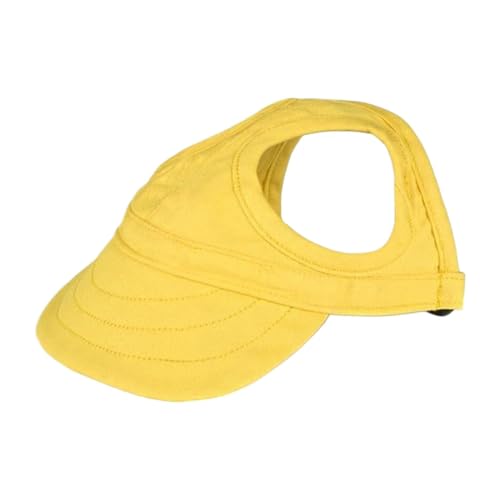 szvbofueck Hundehut Canvas Hunde Sonnenhut Hunde Baseballmütze 2024 Neu Batik Outdoor Hund Katze Sonnenhut Hund Reise Sporthut Verstellbar Haustier Sonnenhaube mit Ohrlöchern (Yellow, S) von szvbofueck