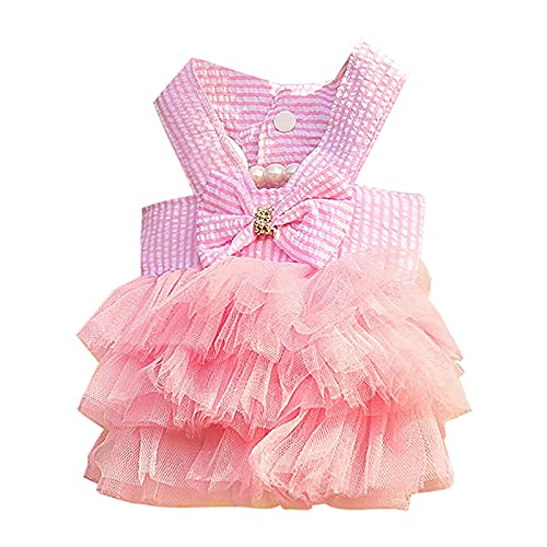 szvbofueck Kleid für Hundekleider Blase Prinzessin Cowboyrock Kleid Hund Haustierkleidung Hundepullover Für Geschirr (Pink, S) von szvbofueck