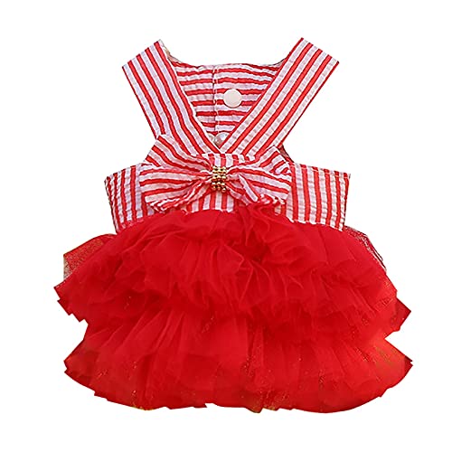 szvbofueck Kleid für Hundekleider Blase Prinzessin Cowboyrock Kleid Hund Haustierkleidung Hundepullover Für Geschirr (Red, S) von szvbofueck