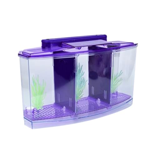 szvbofueck Multifunctional LED Light Aquarium Acrylic Fish Tank Box Separate Breeding Spawning Pethouse Bausätze Aus Holz (Blue, One Size) von szvbofueck