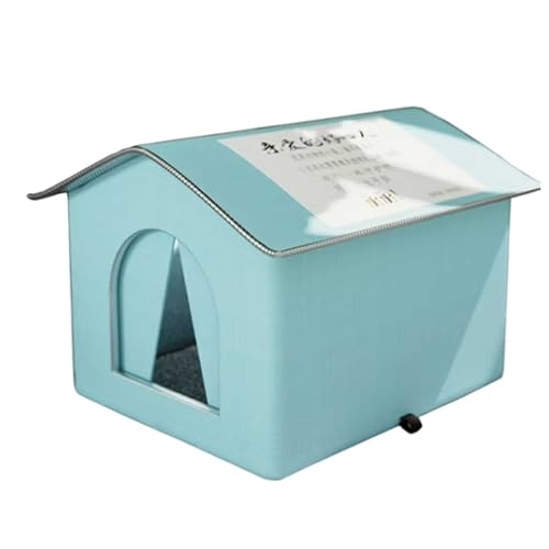 szvbofueck Outdoor-Garten-Katzen Shelter Streunende Katzen Schutznest vor Regen und Kälte Gummimatten Für Hundebox (Light Blue, A) von szvbofueck