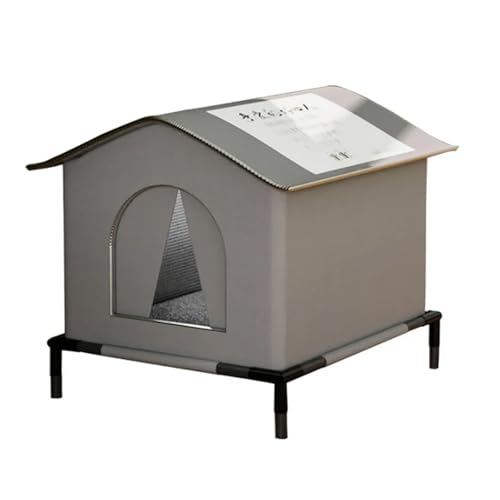 szvbofueck Outdoor-Garten-Katzen Shelter Streunende Katzen Schutznest vor Regen und Kälte Zubehör Für Schlittenhunde (Grey, One Size) von szvbofueck