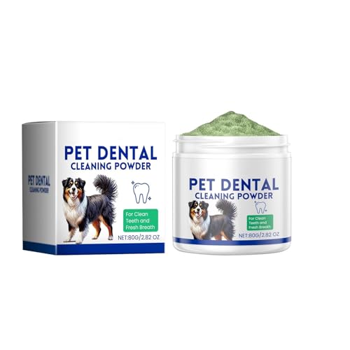 szvbofueck Pet Lab Co Pulver für Hundezähne, Zahnreinigungspulver für Hunde, 2,8 oz – Zahnpulver für Hunde hilft, Zähne zu reinigen und Mundgeruch zu erfrischen, Plaque zu (White, One Size) von szvbofueck