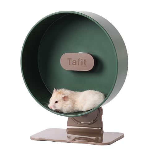 Leises Hamsterrad, 25,9 cm (10,2 Zoll), leises Doppellager für Kleintiere, Laufrad, höhenverstellbar, für syrische Zwerghamster, Rennmäuse, Ratten oder andere von tafit