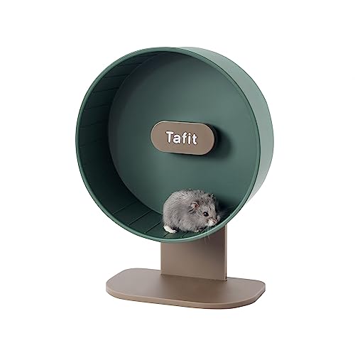 Tafit Hamster-Trainingsrad, superleise, 21.6 cm, Laufräder, leiser Spinner mit höhenverstellbarem Ständer, Haustierspielzeug für Zwerge, syrische Hamster, Mäuse oder andere Kleintiere, Grün von tafit