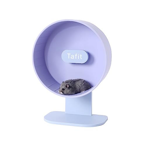 Tafit Hamster-Trainingsrad, superleise, 21.6 cm, Laufräder, leiser Spinner mit höhenverstellbarem Ständer, Haustierspielzeug für Zwerge, syrische Hamster, Mäuse oder andere Kleintiere, Violett von tafit