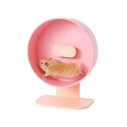 Tafit Hamster-Trainingsrad, superleise, 25.7 cm, Laufräder, leiser Spinner mit höhenverstellbarem Ständer, Haustierspielzeug für Zwerge, syrische Hamster, Mäuse oder andere Kleintiere, Rosa von tafit