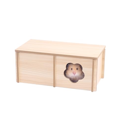 tafit Hamsterversteck aus natürlichem Holz, Mehrkammer-Lebensraum, Kleintierhaus, Labyrinth & Tunnel, Erkundung für syrische Hamster, Zwerghamster, Rennmäuse, Igel, Mäuse, Ratten, Lemminge (2 Zimmer) von tafit