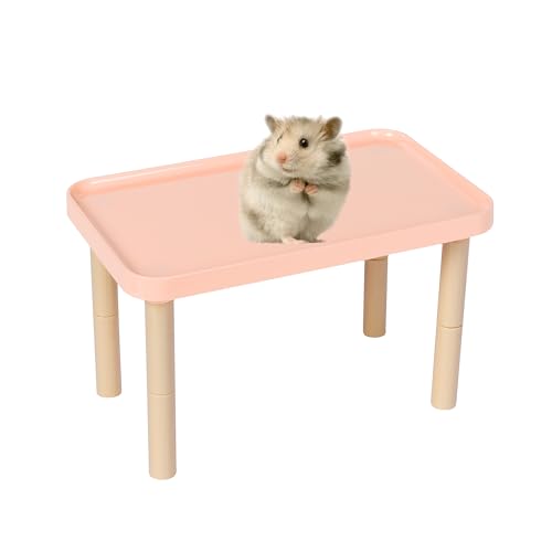 tafit Hamsterplattform – Käfigzubehör und Spieldekoration für syrische Zwerghamster, Rennmäuse, Mäuse, Degus und andere kleine Haustiere (B x L x H): 24 x 19 x 8,9 - 15,5 cm, Rosa von tafit