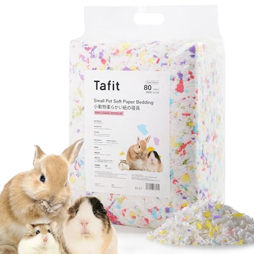 tafit Staubfreie, weiche Naturpapier-Bettwäsche mit Geruchskontrolle, für Hamster, Meerschweinchen, Kaninchen, Chinchillas, Ratten, Mäuse, Rennmäuse, Hasen, Nagetiere, Kleintiere, 80 Liter von tafit