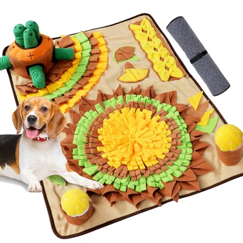 tchrules Schnüffelmatte für Hunde und Katzen, 80 x 60 cm, große Schnüffelmatte für Hunde, interaktives Leckerli-Spielzeug für Welpen, Puzzle-Fress-Matte für langsames Fressen, Stressabbau, fördert von tchrules