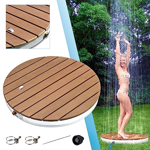 @tec Gartendusche Aussendusche aus WPC, im Holz Look, Mobile Bodendusche Campingdusche, Sauna- & Pool-Dusche mit Bodenplatte für den Garten, Outdoor Shower - rund, 70x7.5cm @tec Gartendusche Aussendusche aus WPC, im Holz Look, Mobile Bodendusche Campingdusche, Sauna- & Pool-Dusche mit Bodenplatte für den Garten, Outdoor Shower - rund, 70x7.5cm von @tec