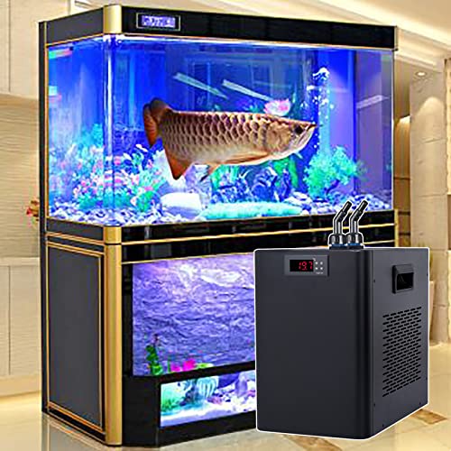 thickvalley Aquarienkühler, 1/10 HP 160L / 300L / 500L / 1000L Hydrokultur-Wasserkühler mit HD-Display-Temperatureinstellung und eingebautem Lüfter, für die Fisch-Axolotl-Korallen-Garnelenzucht,160L von thickvalley