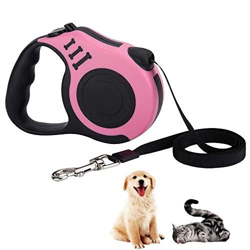 Hundeleine, Einziehbar Hundeleine,hundeleine ausziehbar,für Kleine, Mittlere und Große Hunde, Rosa, 5 m Hundeleine, Einziehbar Hundeleine,hundeleine ausziehbar,für Kleine, Mittlere und Große Hunde, Rosa, 5 m von thirei