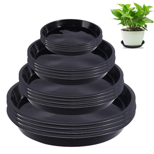 thirei Blumentopf Untersetzer, 21cm/17,8cm/15,8cm/11,5 cm Kunststoff Blumenuntersetzer, 16 Stück Untersetzer für Blumentöpfe, für Innen und Außenpflanzen, Schwarz thirei Blumentopf Untersetzer, 21cm/17,8cm/15,8cm/11,5 cm Kunststoff Blumenuntersetzer, 16 Stück Untersetzer für Blumentöpfe, für Innen und Außenpflanzen, Schwarz von thirei