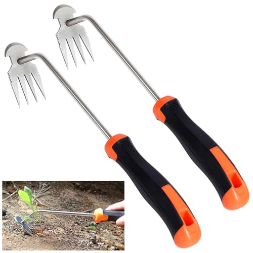 thirei Unkrautstecher Edelstah, Gartenarbeit Hand Unkrautstecher, Unkraut Entferner Gerät mit Stiel, Hand Unkrautstecher, mit Stiel Gummigriff 4 Zähne, für Garten zum Graben,Jäten, Orange thirei Unkrautstecher Edelstah, Gartenarbeit Hand Unkrautstecher, Unkraut Entferner Gerät mit Stiel, Hand Unkrautstecher, mit Stiel Gummigriff 4 Zähne, für Garten zum Graben,Jäten, Orange von thirei