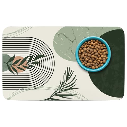Gemusterte Katzen- und Hundenapfunterlage für Futter und Wasser, 30,5 x 50,8 cm, schnell trocknend, saugfähig, umweltfreundliches Hunde-Tischset von thmasamwr