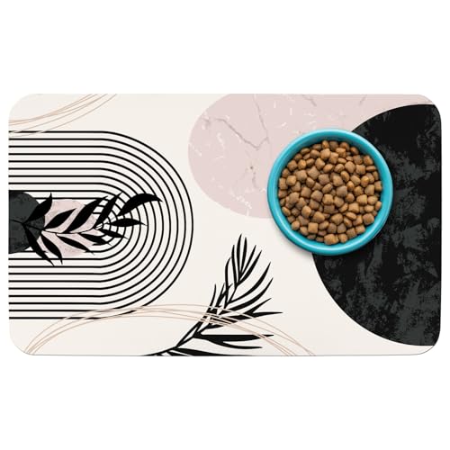Gemusterte Katzen- und Hundenapfunterlage für Futter und Wasser, 30,5 x 50,8 cm, schnell trocknend, saugfähig, umweltfreundliches Hunde-Tischset von thmasamwr