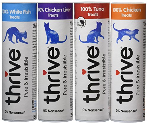 Thrive Cat Treats - Assorted (Chicken, White Fish, Tuna & Chicken Liver). (Pack of 4) von thrive