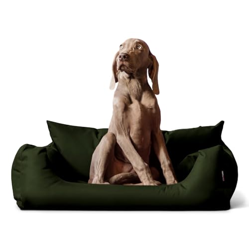 tierlando® NEMO Hundebett aus robustem Oxford 600D, Hundesofa mit herausnehmbarer Komfort-Matratze und waschbarem Bezug, für kleine & mittelgroße Hunde Größe: 100x80cm | Farbe: 26 Olivgrün von tierlando