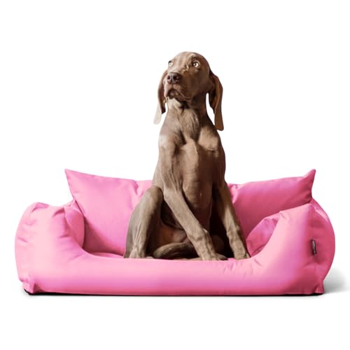 tierlando® NEMO Hundebett aus robustem Oxford 600D, Hundesofa mit herausnehmbarer Komfort-Matratze und waschbarem Bezug, für kleine & mittelgroße Hunde Größe: 65x50cm | Farbe: 07 Rosa von tierlando