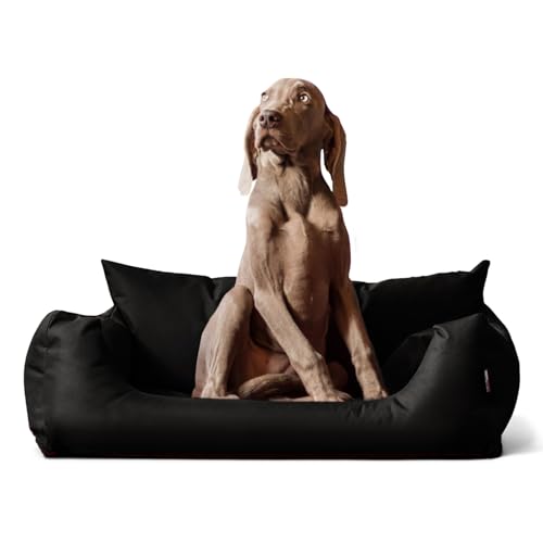 tierlando® NEMO Hundebett aus robustem Oxford 600D, Hundesofa mit herausnehmbarer Komfort-Matratze und waschbarem Bezug, für kleine & mittelgroße Hunde Größe: 80x60cm | Farbe: 03 Schwarz von tierlando