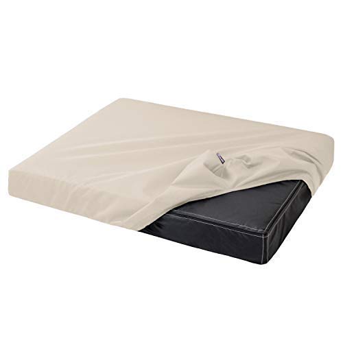 tierlando® Original Quick-Cover® Basic Uni Matratzenschoner 4-eckig Schonbezug Spannbettlaken Polyester - für Hundebett | Hundematratze | Hundematte | Hundesofa (OS4 | 100x80x8-12 cm, 05 Creme) von tierlando