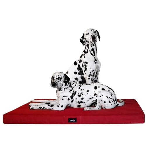 tierlando® Orthopädische Hundematratze Alice ANTIRUTSCH aus robustem Polyester 600D | Visco-Matratze (XL 120 x 90 cm, 4 Dunkelrot Bordeaux) von tierlando