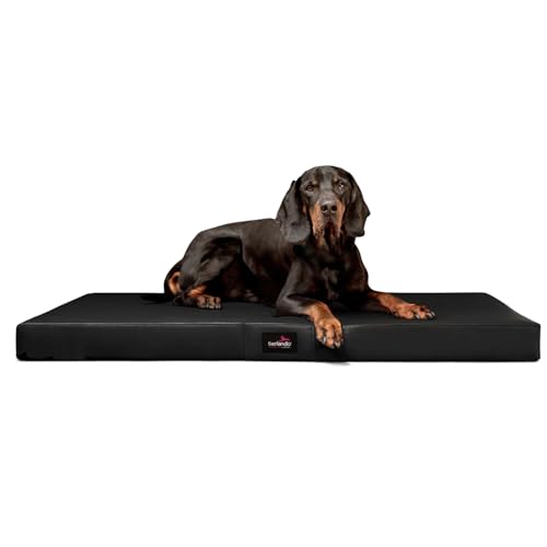 tierlando® Orthopädische Hundematratze Alice Easy CLEAN Kunstleder Visco-Hundematte Größe: 120x90cm | Farbe: 03 Schwarz von tierlando