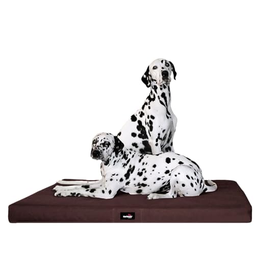 tierlando® Orthopädische Hundematratze Alice aus robustem Polyester 600D, Visco-Matratze mit Rutschfester Unterseite Größe: 80x60cm | Farbe: 01 Braun von tierlando